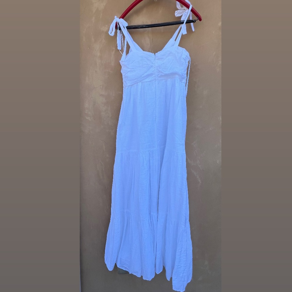 Express White Tie shoulder Tier Maxi Dress in Size Small - Picture 2 of 9